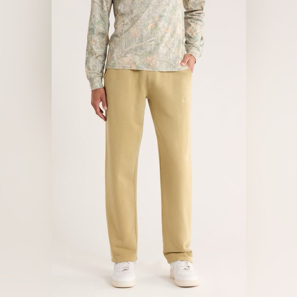Wordmark Sweatpants Museum of Peace & Quiet tan color size large NWT